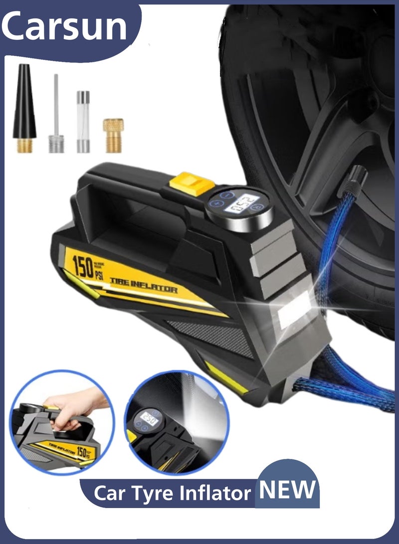 Car Sun Portable Car Tyre Inflator - 100W Fast Air Compressor | 35L/min Digital Tire Pump | 12V 22mm Cylinder - Image 1